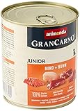 animonda GranCarno Junior Rind + Huhn (6 x 800 g), Welpenfutter für junge Hunde, Nassfutter für Hunde mit 100 % frischen, fleischlichen Zutaten, Junior Hundefutter ohne Getreide