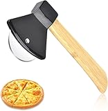 Axt Form Pizzaschneider, Bambusgriff Edelstahl Wippmesser Küche Backen Werkzeug Kreative Pizza Rad Teig Schneidwerkzeug