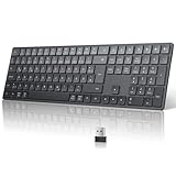 TECURS Bluetooth Tastatur Kabellos, Deutsches Layout QWERTZ Tastatur mit 3 Bluetooth-Kanälen, Funktastatur für PC Laptop Windows Mac, Schwarz