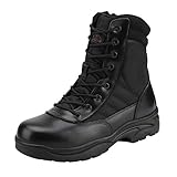 NORTIV 8 Herren Militärische Taktische Arbeitsstiefel Security Einsatzstiefel Boot Zipper Militär Kampfstiefel Springerstiefel,Size 42,Schwarz T,Trooper