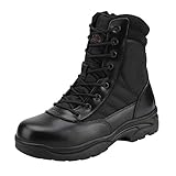 NORTIV 8 Herren Militär Einsatzstiefel Security Tactical Boot Zipper Stiefel Kampfstiefel Springerstiefel Schuhe SCHWARZ TROOPER Größe 44.5EU/11US