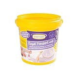 Günthart BackDecor 800 g Fondant weiß Dekormasse weiß zum eindecken, Überziehen von Torten oder zum modellieren, palmölfrei gebrauchsfertig und leicht zu verarbeiten