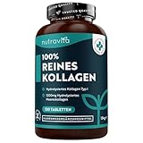 100% Reines Kollagen 12000mg, 120 Tabletten für 2 Monate Vorrat Collagen Peptide - 120 Tabletten - Kollagen Kapseln Hochdosiert für Frauen und Männer von Nutravita