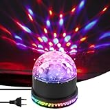 Discokugel, 5W LED Discolicht Partylicht, 48 LEDs Discokugel Kinder, Partylicht Disco Licht, Bühnenbeleuchtung Deko für Heim Geburtstag Weihnachten KTV Verein