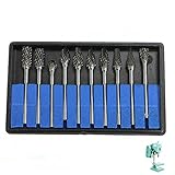 Abbto Wolframkarbid-Fräser-Set – Rotationsfeilen-Set aus Wolframkarbid | 10 Stück Doppelschneidbohrer für Stahl- und Holzarbeiten, Schleifen, Schnitzen und Gravieren