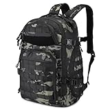 HUNTVP Taktischer Rucksack Herren Militär Wanderrucksack MOLLE Trekkingrucksack Wasserabweisend Bundeswehr Kampfrucksack Kletterrucksack für Sport Reise Outdoor Wandern Camping Trekking,Camo