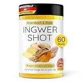 MeerBach & Rose Fruchtig scharfer Ingwer Shot mit Vitamin C und Zink, veganer Ingwer und Kurkuma Shot zum Anrühren von 60 Shots, von Hand in Deutschland abgefüllt, Pulver