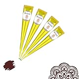 4x FADEDA Henna Kegel | 4x 25g natürliche Paste | Natur-Braun | 100 % pflanzlich | gebrauchsfertig & ohne PPD