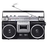 Silva Schneider PCR 1980 BT Tragbarer Retro-Kassettenrecorder mit Bluetooth und Recording Funktion