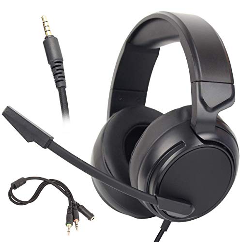 ZHD&CC Stereo Gaming Headset für PS4, Xbox One PC mit LED-Bass Surround Soft-Speicher Earmuffs, Noise-Cancelling über Ohr-Kopfhörer Mic, Lautstärkeregler für Laptop-Tisch