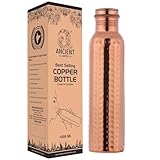 Ancient Impex Wasserflasche aus reinem Kupfer, gehämmert, 1000 ml, nahtlose, auslaufsichere Wasserflasche für ayurvedische Vorteile