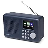 DAB-Radio mit Farbdisplay I DAB+ Tragbares Bluetooth-Radio I Digitale Radios mit Netzanschluss I UKW, 80 Speicherplätze, Kopfhöreranschluss I Küchenradio, Radiowecker I LEMEGA DR3P Dunkelgrau