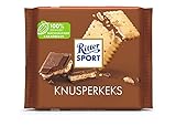 Ritter Sport Knusperkeks 100 g, Vollmilchschokolade mit Butterkeks und Kakao-Creme, Schokolade mit Butterkeks, knusprige Tafelschokolade