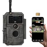 GardePro X20 4G LTE Wildkamera mit SIM-Karte und App, 32MP 1296P H.265 Video, No Glow Nachtsicht Bewegungsmelder, 4G Jagdkamera Wildtierkamera Handyübertragung, IP66 Fotofalle