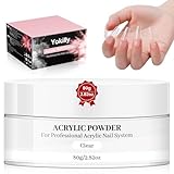 Yokilly Acrylpulver für Nägel: 80g/2.82oz Acryl Pulver Nails Rosa Acrylic Powder - Acryl Pulver für Nägel Selber Machen für Nagelacrylverlängerung Nagelschnitzen (Klares, 80g/2.82oz)