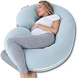 JIYTG Schwangerschaftskissen Mutterschaftskissen Schwangerschaftskissen Ganzkörper-Schwangerschaftskissen Abnehmbar zum Schlafen mit Stillbaby Design Unterstützung für Rücken Bauch Hüfte Beine für