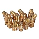 LuMOUzhou Direkte Öle. Messing Hydraulische Zerk Schmiernippel Armaturen M3-M16 Grob und Fein Gewinde Mehrere Winkel(3pcs M10xp1.0,Straight)