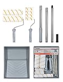ROLLINGDOG Farbroller Set – 22,9 cm Farbrollen und Tabletts, Rollen Sets zum Malen, Farbroller Set mit Verlängerungsstange, 10 Stück