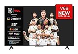 TCL 55V6B 55 Zoll, 4K Ultra HD, HDR TV, Smart TV unterstützt von Google TV (Dolby Audio, Motion Clarity, Sprachsteuerung, Kompatibel mit Google Assistant, Chromecast eingebaut