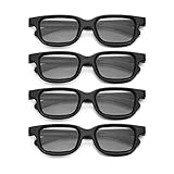 Tagtight 4 Teilige Polarisierte Passive 3D-Brille, 3D Brille für Cinema IMIX-Bildschirm, 3D TV, PC-Spiele oder RealD, Video,
