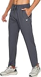 NORTHYARD Herren Trainingshose Winter Thermo Laufhose Fleece Gefütterte Jogginghose Lang Warme Hose Wasserdicht Outdoor Sporthose mit Reißverschlusstaschen Dunkelgrau XXL