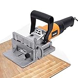 Flachdübelfräse Nutenfräse Lamellofräse 760 W 11600 U/min, 0-90°Winkelschlitzung, Tiefen 0-18 mm, Höhe 0-22 mm, Professional Universalfräse für Abricht Holzverarbeitung
