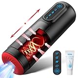 Masturbieren für Männer Masturbator, Sex Spielzeug für die Männer mit 9 Teleskopfunktion & Saugmodi & Vibration, Taschenmuschi Blowjob Masturbatoren, 3D Realistisch Vagina Heizung LCD Display Sex Toys