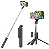 Selfie Stick Stativ, Erweiterbar 101cm Selfie-Stange mit Kabelloser Fernbedienung Tragbar Monopod Handyhalter Kompatibel mit iPhone 14/13/12/11 Pro/XS Max/XS/X/8/7, Samsung Huawei Smartphones