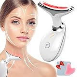 Gesichtsmassagegerät Gegen Falten, 4-in-1 Doppelkinn Entferner mit Gua Sha Gesichtswerkzeugen für Damen Herren, Jawline Trainer mit 3 Modi, 45℃ für Hautstraffung & Lifting, Verbesserung, Straffung