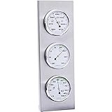 Sunartis 3-4013 THB197 Wetterstation aus Edelstahl mit Barometer, Hygrometer und Thermometer, silber