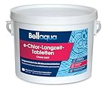 Bellaqua e-Chlor-Langzeit-Tabletten 200g (3kg) - Chlortabletten für Pool - Langzeit Chlortabletten für die Wasserdesinfektion - Chlor organisch - langsamlöslich, Poolpflege