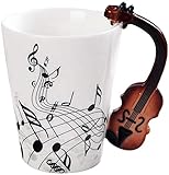 eKsdf Kaffeetasse Porzellan Tee Tasse Kreative Keramiktasse mit Geige Henkel Erzieherin Geschenk Kaffeetassen Büro Zuhause Kaffeebecher für heiße und kalte Getränke (Type-1)