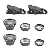 3-in-1 Universal objektiv für Handy, Handy-Kamera-Objektiv, 0,67 x Weitwinkelobjektiv, Makro Objektiv Handy, Fisheye Lens 180°, für die meisten Smartphones, 2 Stück