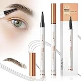 2 Stück Microblading Augenbrauenstifte, Upgraded 3D Augenbrauenstifte Wasserfest, Langlebig, Natürlich, Feiner, ein Magischer Eyebrow Pencil Kann Leicht Natürliche Augenbrauen (Light Brown*2)