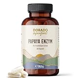 Papain Enzym Kapseln 100.000 u/g aus 10:1 Papaya Extrakt | 180 Stück – 1250 mg pro Tagesdosis (aus 12.500 mg Papaya !) | 3 Monatsvorrat Vegan – Dorado Superfoods®