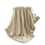 THXSILK Seide Kuscheldecke Sofa Decken - Seidendecke für Couch weich und warm, Wohndecke flauschig als Sofadecke Couchdecke - Innen und außen 100% Seide - Champagner, 135x180 cm