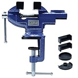 CCLIFE Schraubstock Drehbar 360° 50/70 mm, Tischschraubstock Gusseisen Bank-Schraubstock für Werkbank Werkbankschraubstock Parallelschraubstock