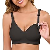 Vancavoo Still BH Ohne Bügel Damen Nahtloser Still-BH Komfort Schwangerschafts BH Mutterschaft Bustier mit Zusätzlichen BH-Verlängerung Stillen und Schlaf,Schwarz,XL