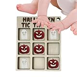 Halloween-Brettspielteile,Halloween-Brettspiele für Kinder,Familienbrettspiele aus Holz - 3D-Familienbrettspiele, Strategie-Brettspiel, Kürbisse, Fledermäuse, Geister, Katzen, Totenköpfe für Geburtsta