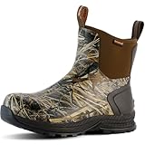 Showave Regenstiefel für Herren, wasserdicht, für Ausflüge, Gummistiefel, isoliert, Schlamm, Booties für Trekking, Gartenarbeit, Landwirtschaft, Camping, Angeln und Arbeit, Camo, 43 EU