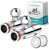 Engelbach® Universal Eckventil 1/2 Zoll selbstdichtend (2er Set) - Eckregulierventil mit Schnellverschluss - öffnet und schließt mit nur 1/4 Umdrehung - für Kalt- und Warmwasserleitungen