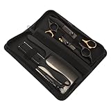 minkissy 1 Satz Friseurscheren-set Scheren Für Professionelles Haarschneiden Schere Friseur Effilierschere Zum Haareschneiden Haarschere Haar Geschnittene Schere Kit Black Rostfreier Stahl