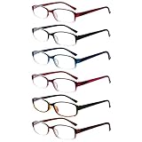 COJWIS 6 pack Lesebrille Blaulichtfilter Brille für Damen und Herren Federscharnier Lesehilfe Blendfreie UV Brille (6 Farbe Mischen, 2.0)