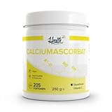 Health+ Calciumascorbat - 250 g, säurefreies Vitamin-C-Pulver, zur Unterstützung des Immunsystems, Made in Germany