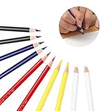 10 Stück Schneiderkreide,Schneiderkreidestift,Nähen Stoffe Stoffkreid,Praktische Schneiderkreide Stift,Nähkreide für Trickmarker Nähen,Schneidern,Zum Markieren Von,Diversen Stoffen Ledern (5 Farben)