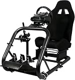 Dardoo Rennsimulator Cockpit with Large Round Tube g29 lenkradständer Rennsitz Adjustable fit for Logitech G25 G27 G29 G920 Thrustmaster, Fanatec without Steering Wheel, Pedal and Shifter