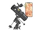 Bresser Spica Plus EQ Teleskop mit WiFi-Kamera, 130 mm Spiegel, 2K-Video, Sonnenfilter, Zubehör