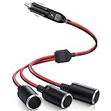 Zigarettenanzünder Verteiler mit Steckdose,KFZ Auto Zigarettenanzünder Stecker, 3 Fach Auto Adapter Splitter, Adapter Zigarettenanzünder Steckdose für 12V-24V Motorrad LKW Lieferwagen Wohnmobil（60cm）