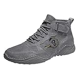 Generisch Wanderstiefel Herren Wildleder Stiefel Outdoor Stiefeletten Rutschfeste Trekkingschuhe Reiseschuhe Wasserdicht Wanderschuhe High Top StraßEnlaufschuhe Schlupfschuhe Traillaufschuhe