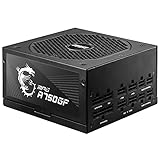 MSI MPG A750GF Netzteil, EU-Stecker, 750W, 80 Plus Gold zertifiziert, vollmodulares ATX-Netzteil, unterstützt 3x 6+2 Pin GPU, japanische 105°C-Kondensatoren, flache schwarze Kabel - 10 Jahre Garantie